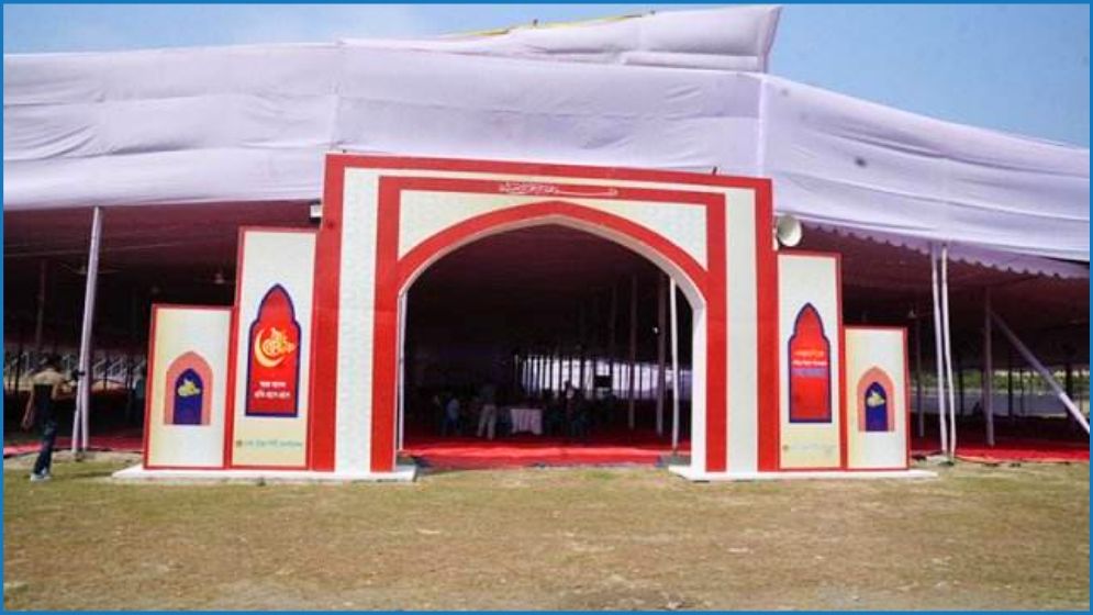 ঈদ জামাতের জন্য প্রস্তুত বাণিজ্যমেলার পুরনো মাঠ