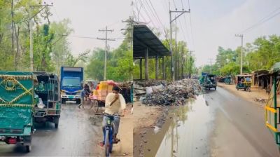 বর্জ্যের দখলে সড়ক ও শালবন, দূষিত হচ্ছে পরিবেশ