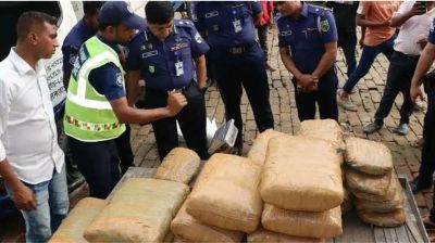 সিরাজগঞ্জে কাভার্ডভ্যানে মিলল ৭৮ কেজি গাঁজা