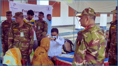 খাগড়াছড়িতে সেনাবাহিনীর উদ্যোগে বিনামূল্যে চক্ষু শিবির