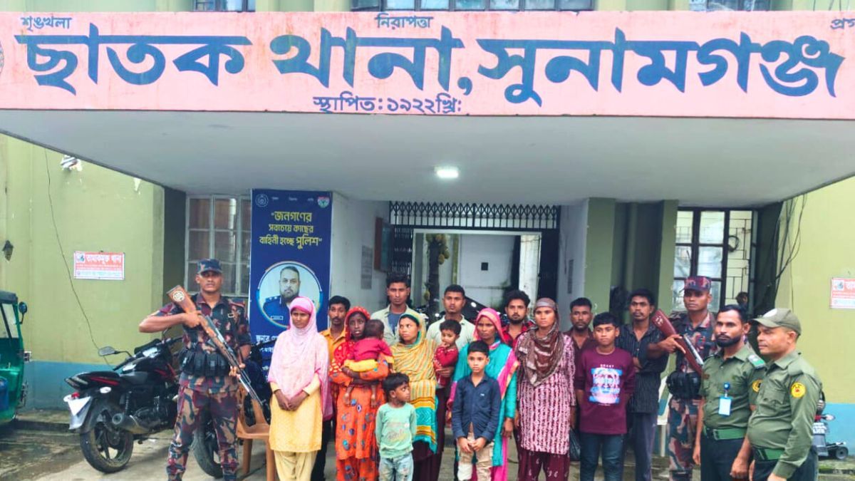 ছাতকে নারী-শিশুসহ ১৬ জন আটক