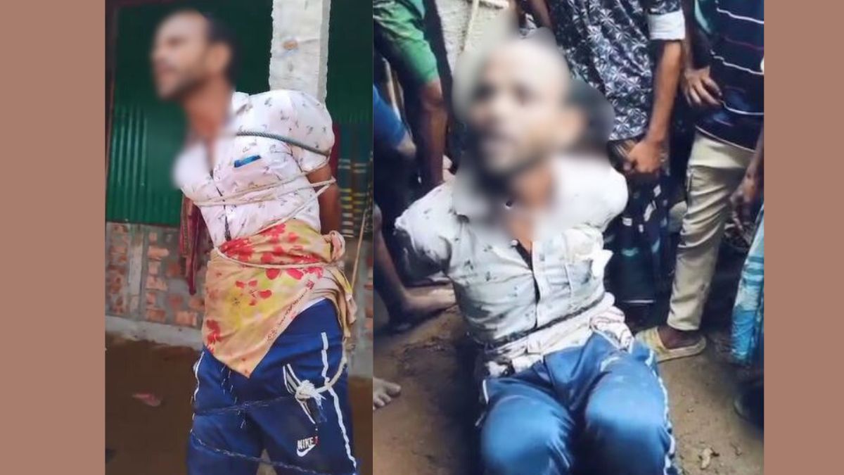 সুনামগঞ্জে চুরির অভিযোগে গাছে বেঁধে যুবককে মারধর, ভিডিও ভাইরাল