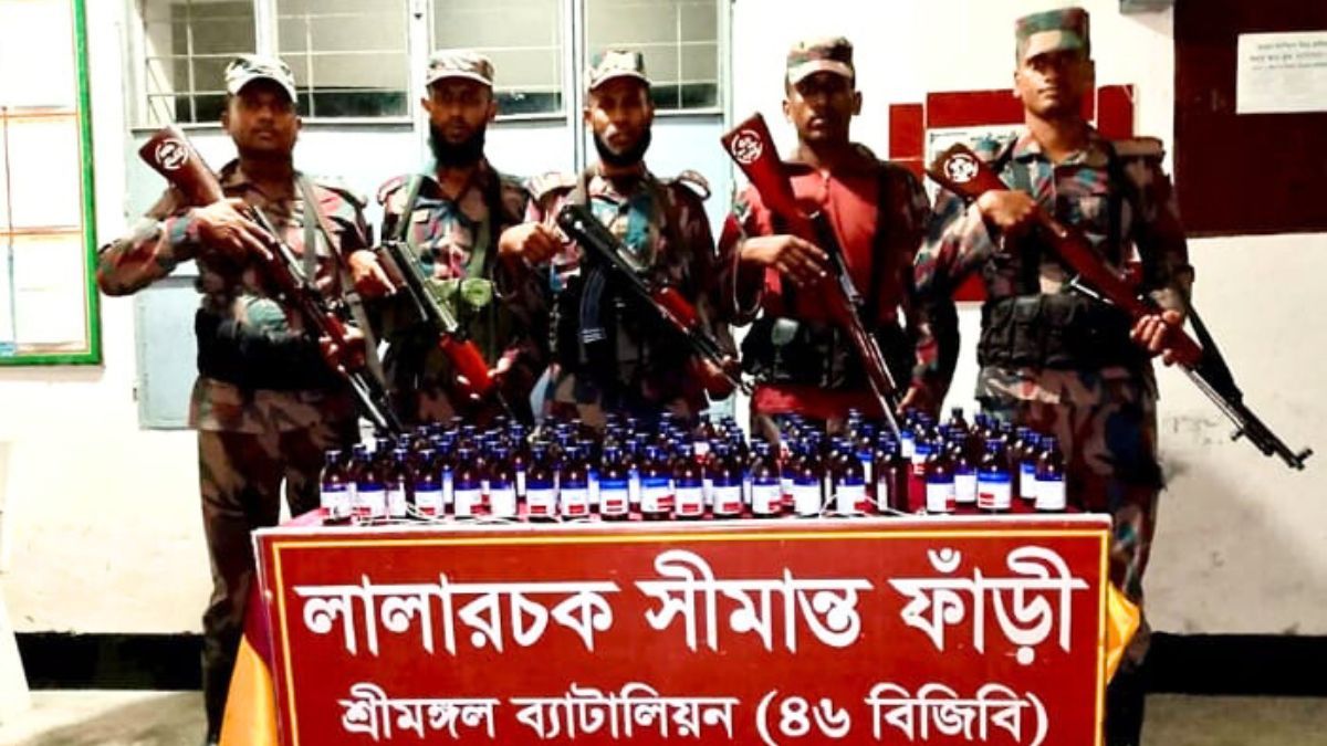 কুলাউড়ায় ভারতীয় সীমান্তে বিজিবির অভিযানে ২৮৫ বোতল মাদক জব্দ