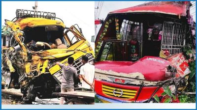 পাবনায় বাস-ট্রাকের মুখোমুখি সংঘর্ষে চালক নিহত