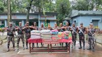 শ্মশানঘাট থেকে ৮ লাখ টাকার ভারতীয় পণ্য জব্দ