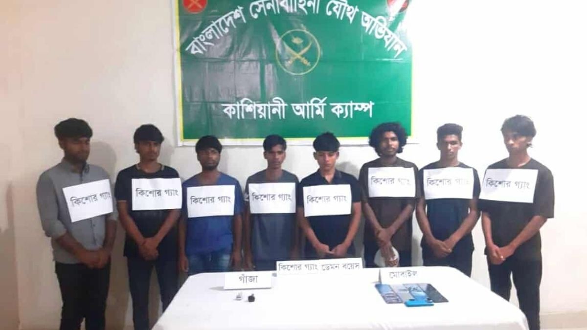 গোপালগঞ্জে কিশোর গ্যাংয়ের ৮ সদস্য গ্রেপ্তার