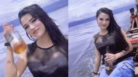 হাওরে তরুণীর হাতে মদের বোতল, ভিডিও ভাইরাল