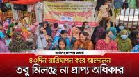 ৪৩দিন রাত্রিযাপন করে আন্দোলন করেও মিলছে না প্রাপ্য অধিকার