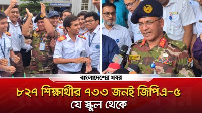 ৮২৭ শিক্ষার্থীর মধ্যে ৭৩৩ জনই জিপিএ ৫ পেয়েছে যে স্কুল থেকে