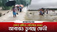 রেকর্ড বৃষ্টিতে বেড়িবাঁধে ভাঙন, আবারও ডুবছে ফেনী