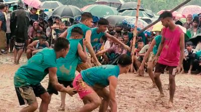 গরু জবাই করে মেহমান দাওয়াত দিয়ে ১৫০ দলের জমজমাট হাডুডু