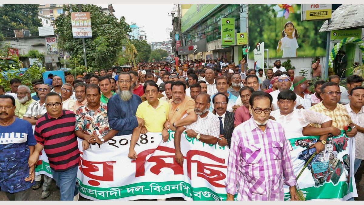 বগুড়ায় জুলাই গণঅভ্যুত্থান দিবসে বিএনপির বিজয় মিছিল