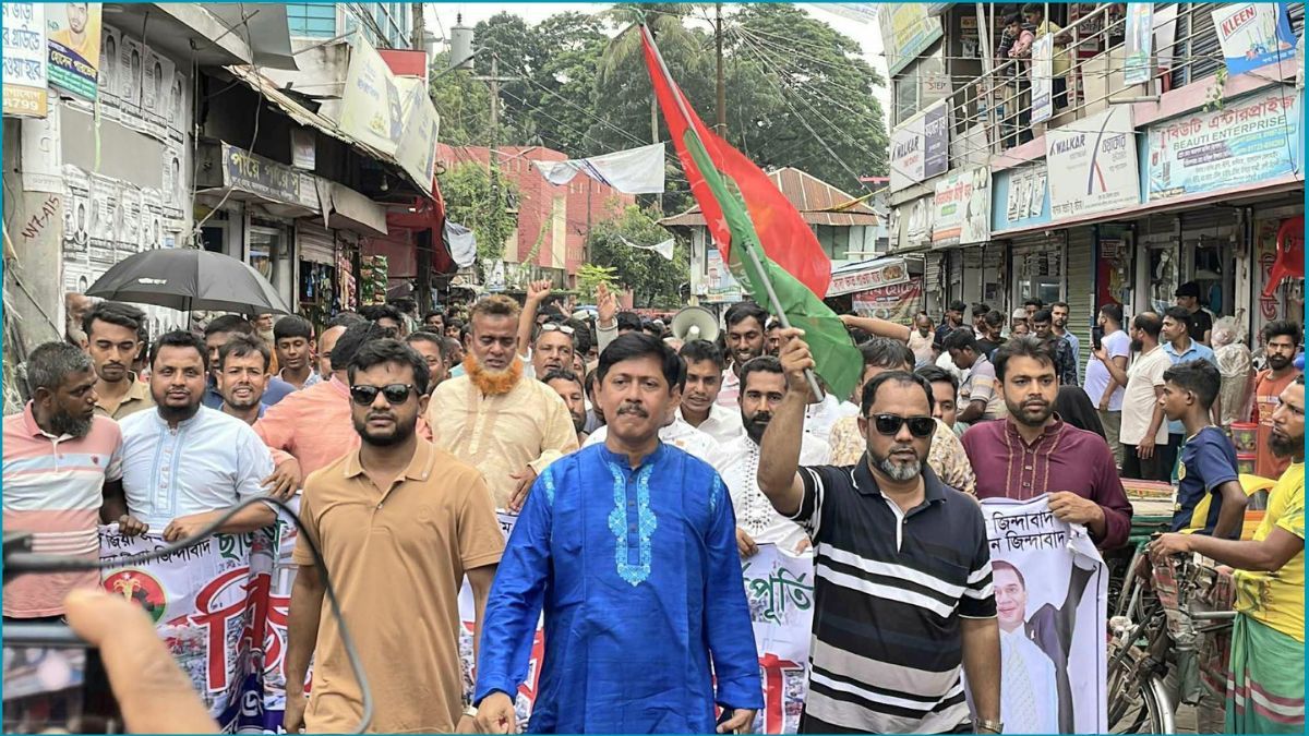 আলফাডাঙ্গায় গণঅভ্যুত্থানের বর্ষপূর্তিতে বিএনপির র্যালি