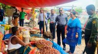 কালীগঞ্জ বাজারে অবৈধ স্থাপনা উচ্ছেদ, ৭৭ হাজার টাকা জরিমানা