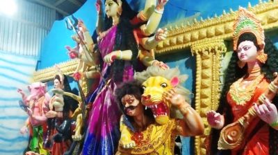 লালমোহনে ১৯ মণ্ডপে শারদীয় দুর্গোৎসব শুরু