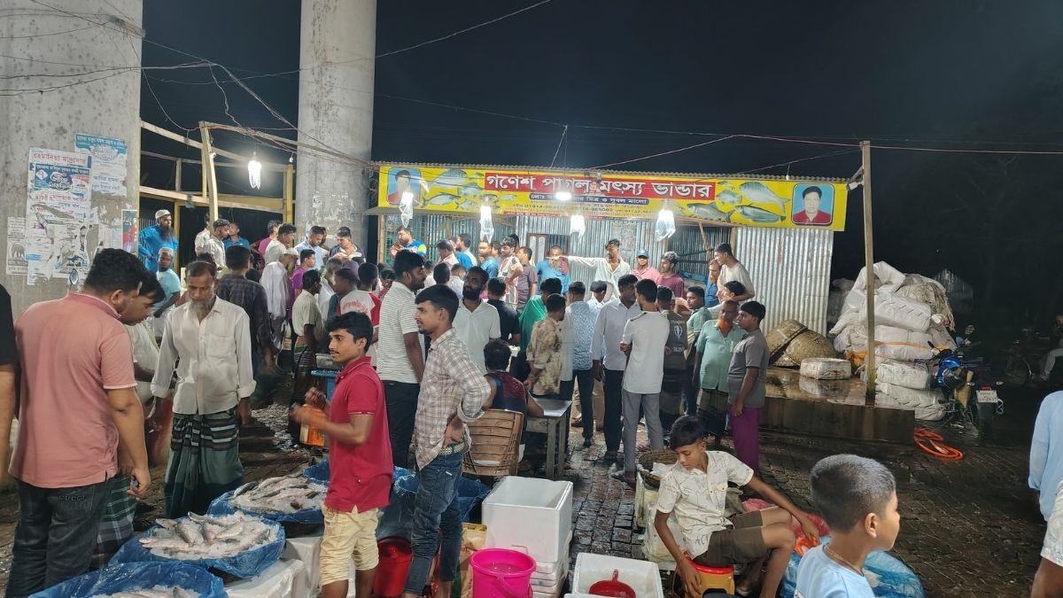 ভাঙ্গায় শেষ মুহূর্তে জমে উঠেছে ইলিশ কেনাবেচা