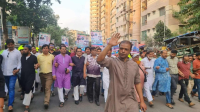 ঢাকা-১৩ আসনে বিজেপি প্রার্থী ফয়সাল তাহেরের গণসংযোগ