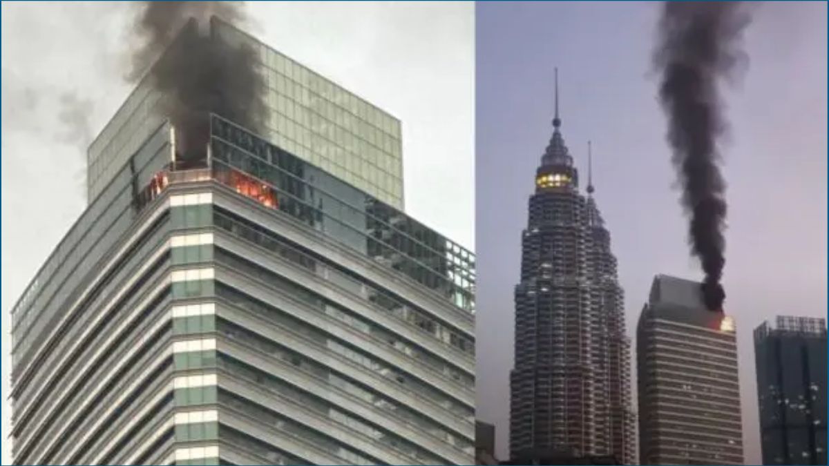 কুয়ালালামপুরে পেট্রোনাস টাওয়ার থ্রিতে আগুন