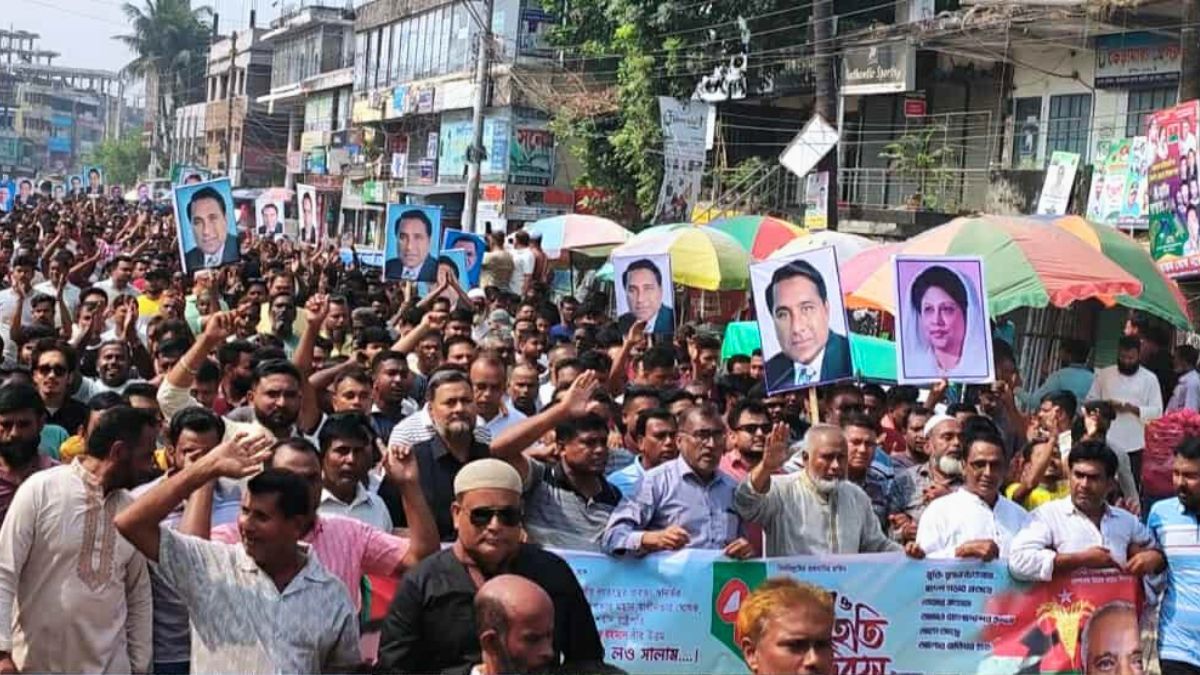 ভেড়ামারায় বিপ্লব ও সংহতি দিবসে বিএনপির বর্ণাঢ্য র‌্যালি