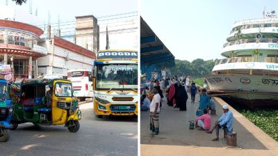 চাঁদপুরে লকডাউনে সবধরণের যানবাহন চলাচল স্বাভাবিক