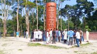 বরগুনার জুলাই স্মৃতি স্তম্ভে অগ্নিসংযোগের পর সিসি ক্যামেরা স্থাপন
