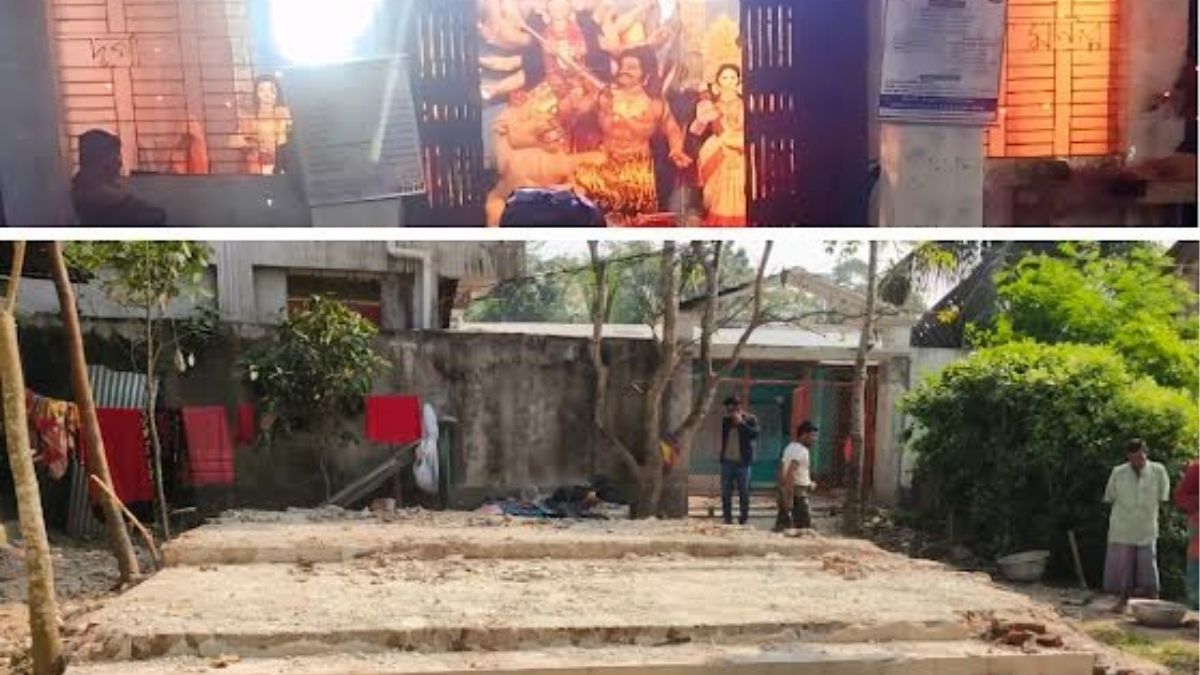 গৌরনদীতে ঐতিহ্যবাহী মন্দির ভেঙে জমি দখলের অভিযোগ