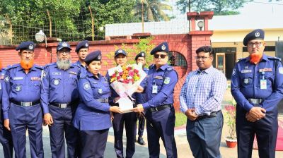শেরপুরে পুলিশ লাইন্স পরিদর্শনে নবাগত পুলিশ সুপার কামরুল ইসলাম