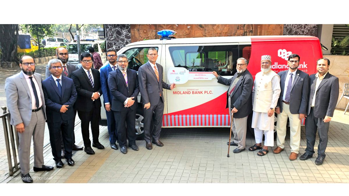 আন্জুমান মাফিদুল ইসলামকে মিডল্যান্ড ব্যাংককের এ্যাম্বুলেন্স প্রদান