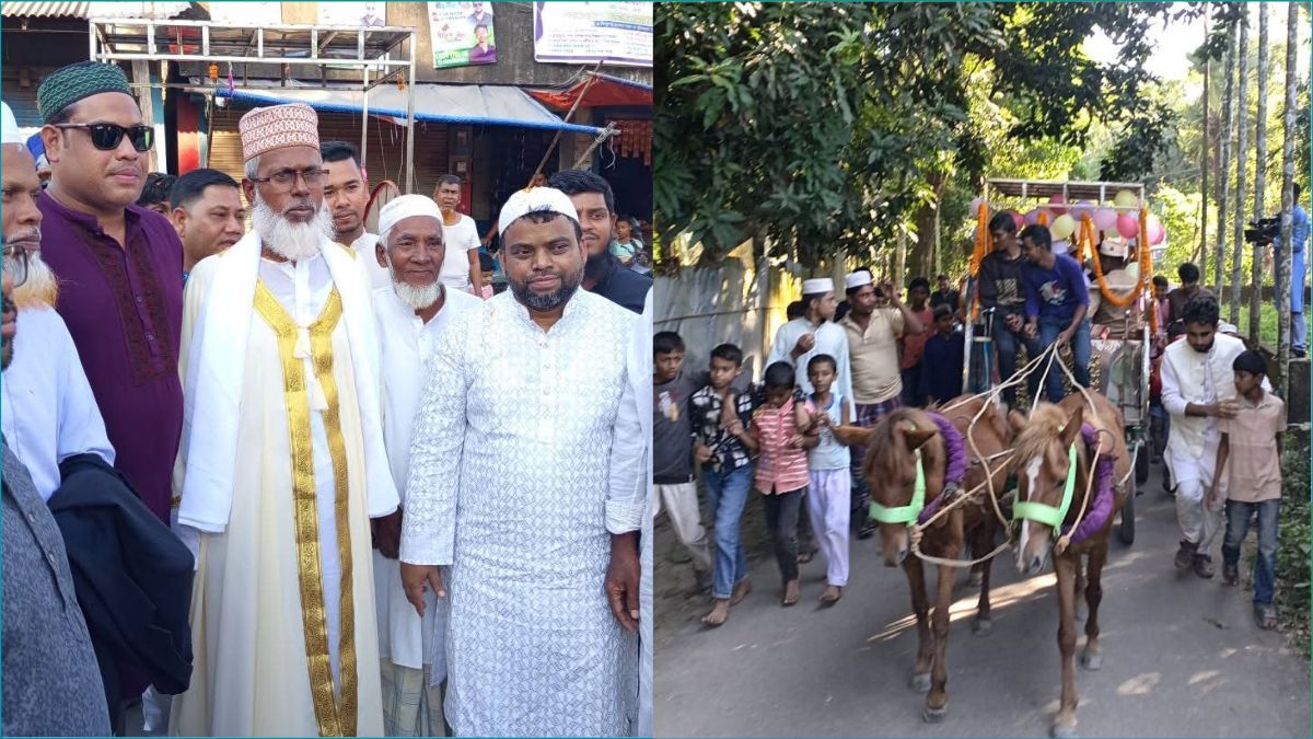 ফেনীতে ঘোড়ার গাড়িতে ইমামকে ‘রাজকীয়’ বিদায়