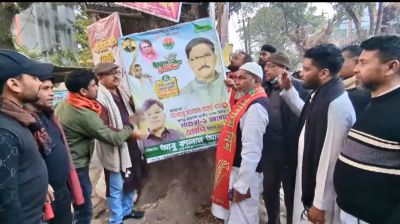 মাগুরা-১ আসনের প্রার্থী মনোয়ার হোসেন নিজেই সরালেন প্রচারণার পোস্টার