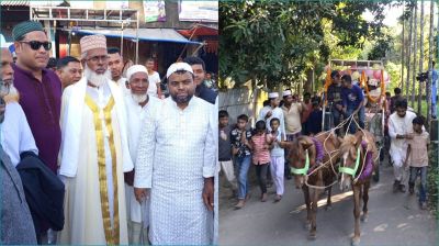 ফেনীতে ঘোড়ার গাড়িতে ইমামকে ‘রাজকীয়’ বিদায়