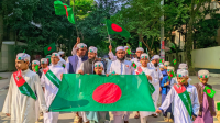 জাতীয় পতাকা বুকে নিয়ে মাদরাসা শিক্ষার্থীদের বিজয় র‍্যালি