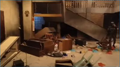 ছায়ানট ভবনে ভাঙচুর ও আগুন