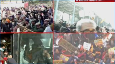 দিল্লিতে বাংলাদেশ হাইকমিশনের সামনে বিক্ষোভ, সংঘর্ষ