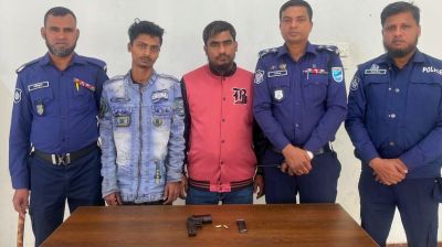 নারায়ণগঞ্জে পিস্তল-গুলিসহ ২ সন্ত্রাসী গ্রেপ্তার