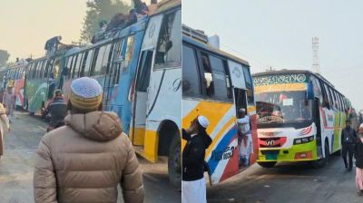 ১৫ ঘণ্টা ফেরি বন্ধ, পাটুরিয়ায় এক কিলোমিটার যানজট