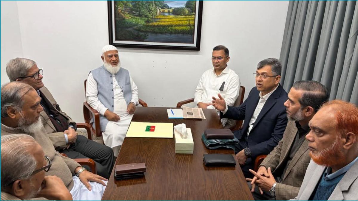 তারেক রহমানকে সান্ত্বনা দিতে গুলশান কার্যালয়ে জামায়াত আমির