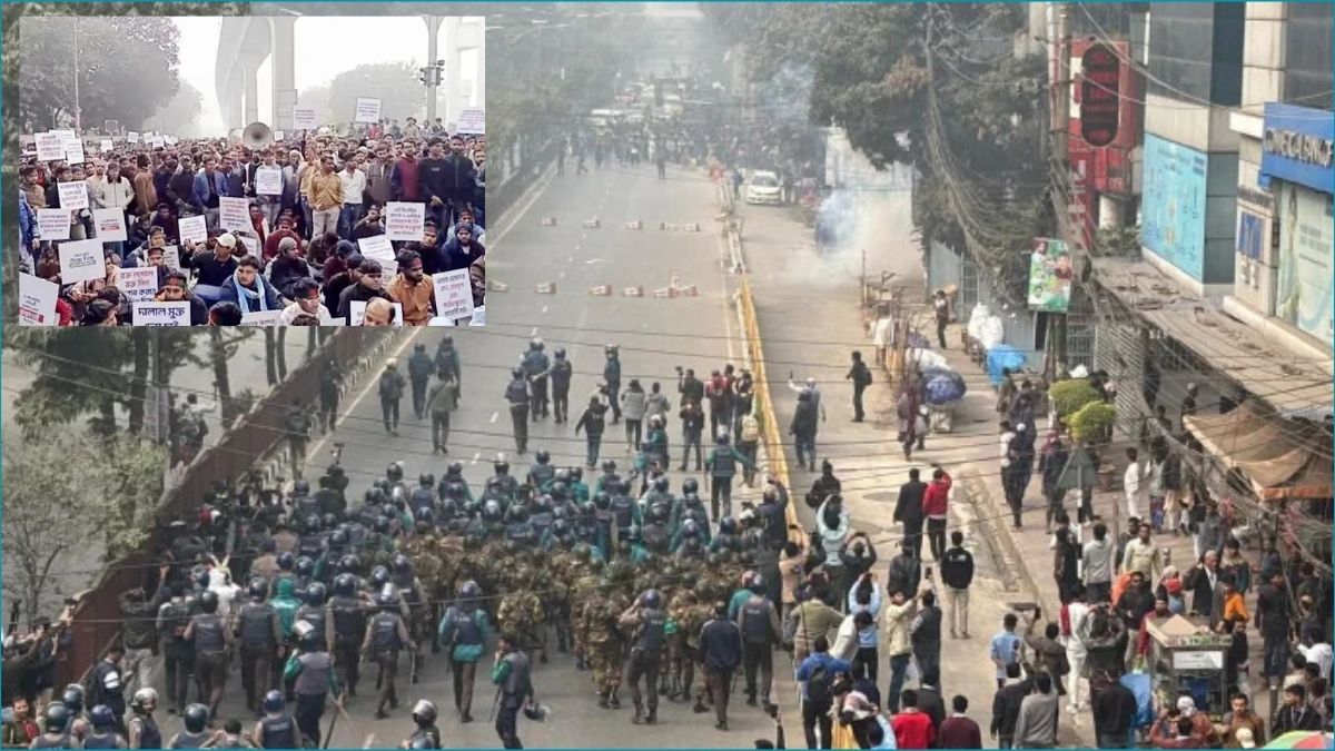 কারওয়ান বাজারে ফের মোবাইল ব্যবসায়ীরা, সাউন্ড গ্রেনেড নিক্ষেপ