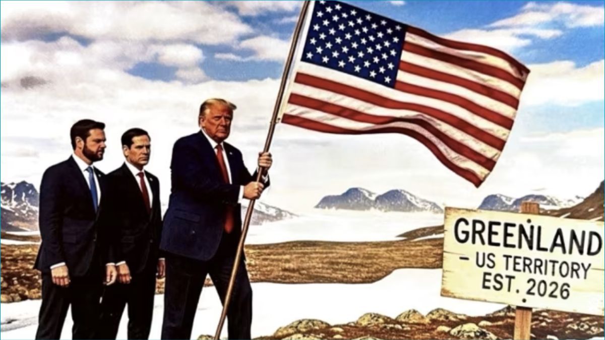 গ্রিনল্যান্ডে মার্কিন পতাকার সম্পাদিত ছবি পোস্ট করলেন ট্রাম্প