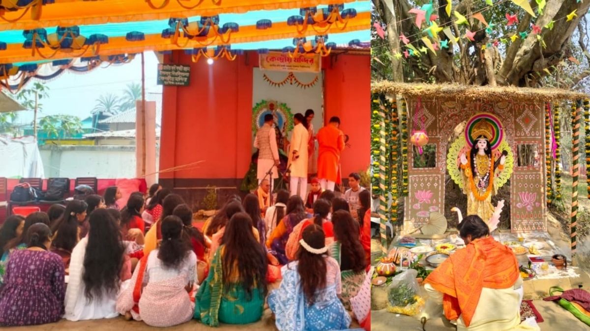 নজরুল বিশ্ববিদ্যালয়ে ১২ মণ্ডপে সরস্বতী পূজা উদযাপন
