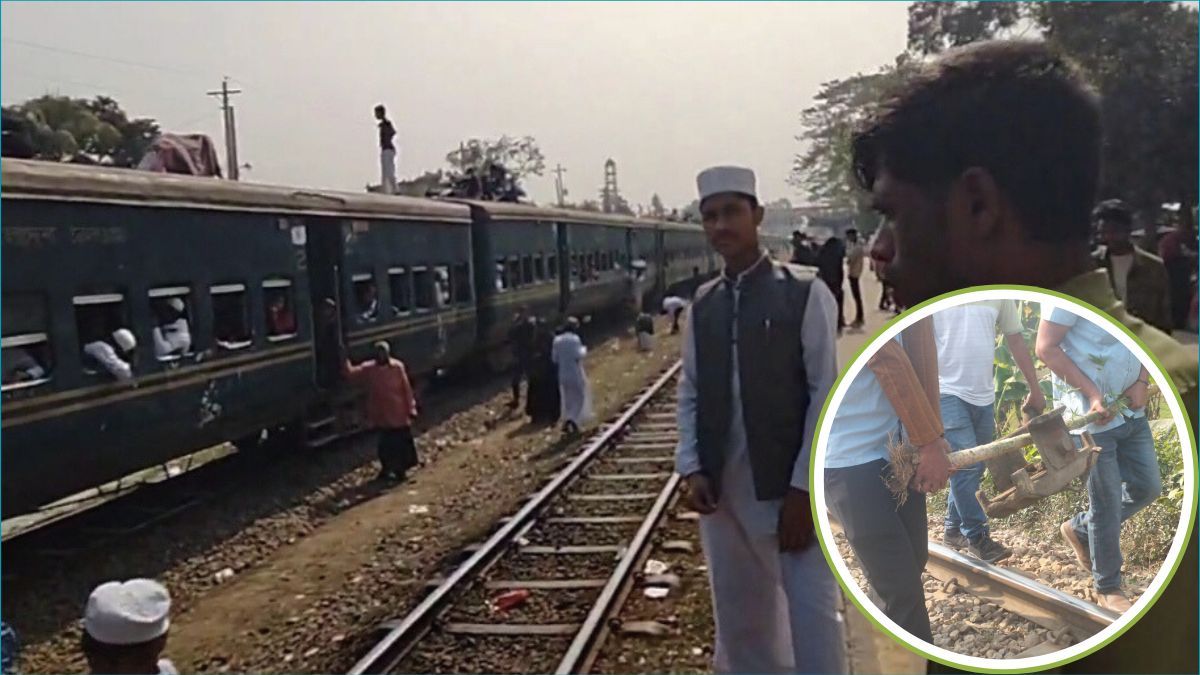 শ্রীপুরে চলন্ত ট্রেনের চাকার স্প্রিং ভেঙে চলাচল ব্যাহত