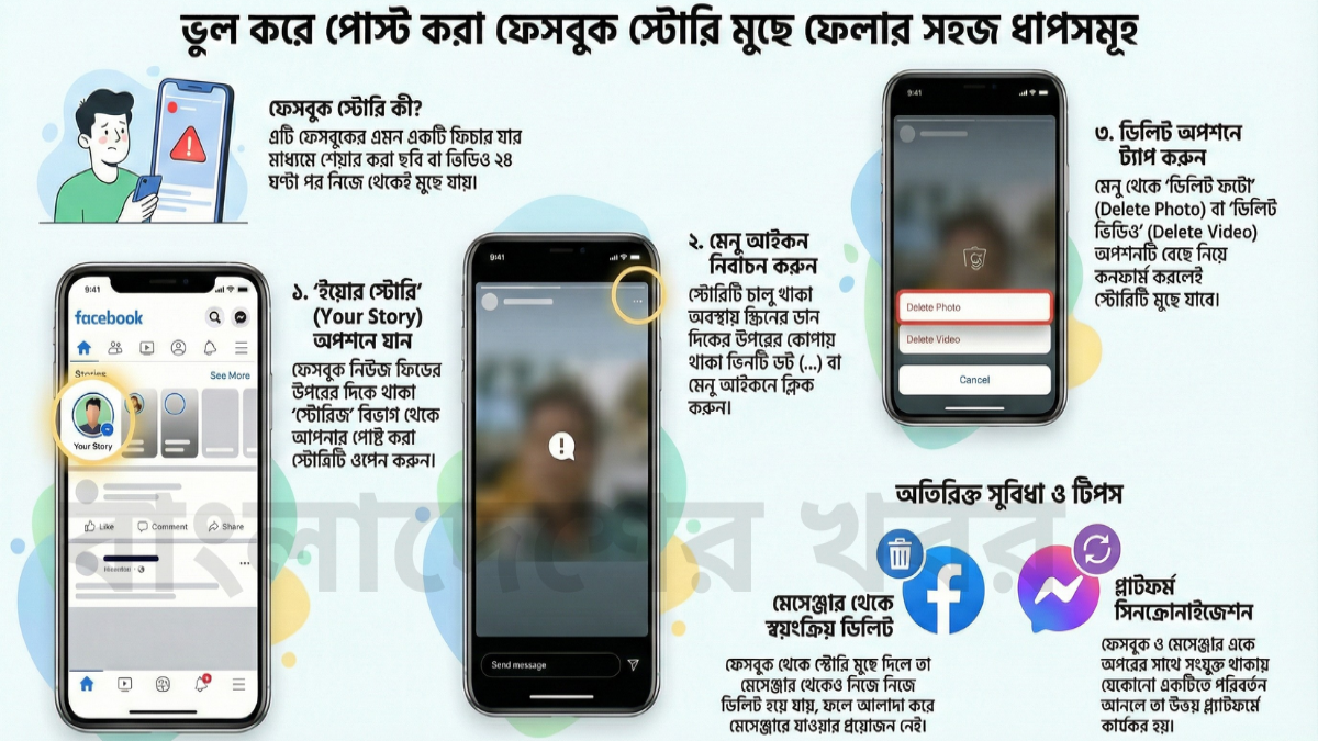 ভুল করে পোস্ট হওয়া ফেসবুক স্টোরি মুছে ফেলার সহজ কৌশল