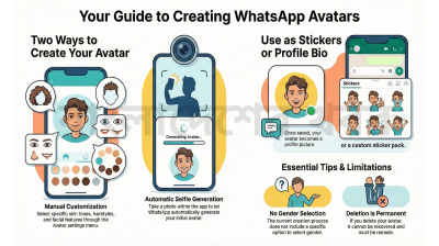 হোয়াটসঅ্যাপে নিজের চেহারার আদলে অ্যাভাটার তৈরির সহজ উপায়