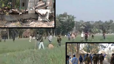 বাজার দখল নিয়ে সালথা-বোয়ালমারীতে ভয়াবহ সংঘর্ষ, অগ্নিসংযোগ ও ভাংচুর