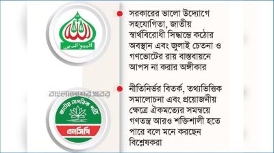 সরকারকে চাপে রাখবে জামায়াত-এনসিপি
