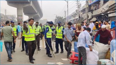 রূপগঞ্জে ঢাকা-সিলেট মহাসড়কে উচ্ছেদ অভিযান