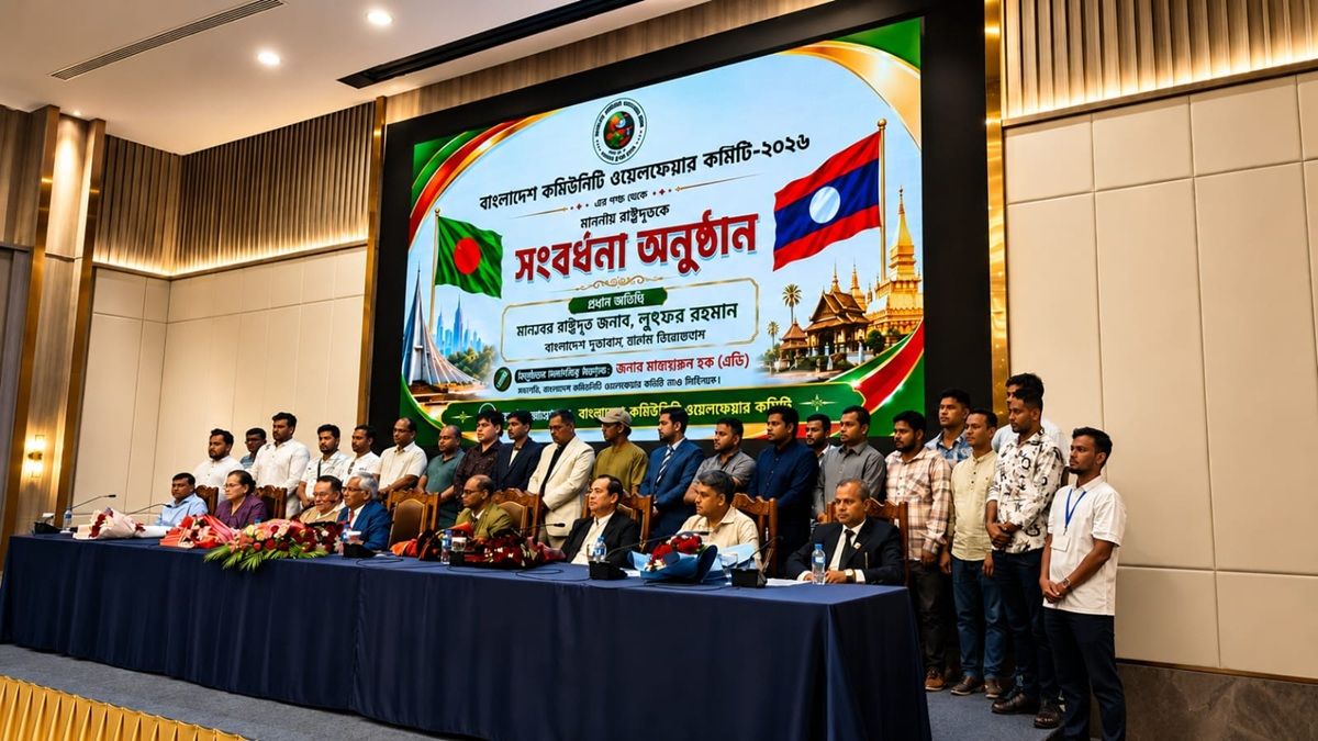 লাওসে বাংলাদেশ কমিউনিটি ওয়েলফেয়ার কমিটির সংবর্ধনা