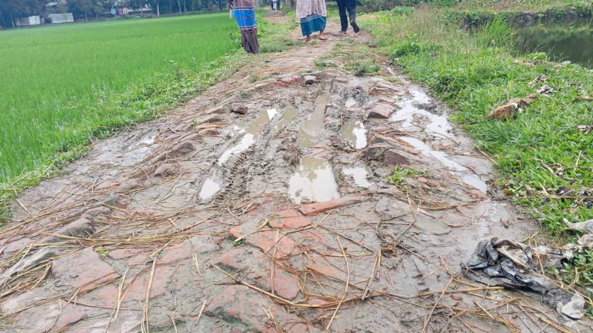 হোসেনপুরে বেহাল সড়কে   জনগণের ভোগান্তি
